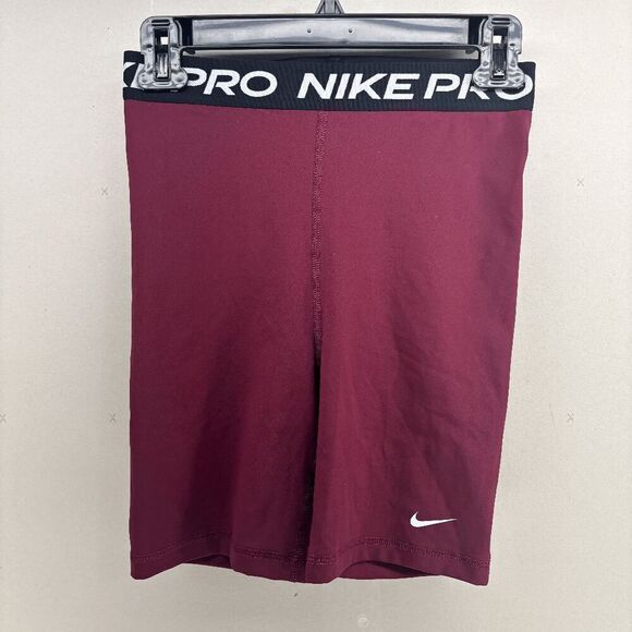 Nike Shorts Womens Small Red Maroon Pro Tight Dri-Fit Outdoors Comfort Ladies - Picture 1 of 3